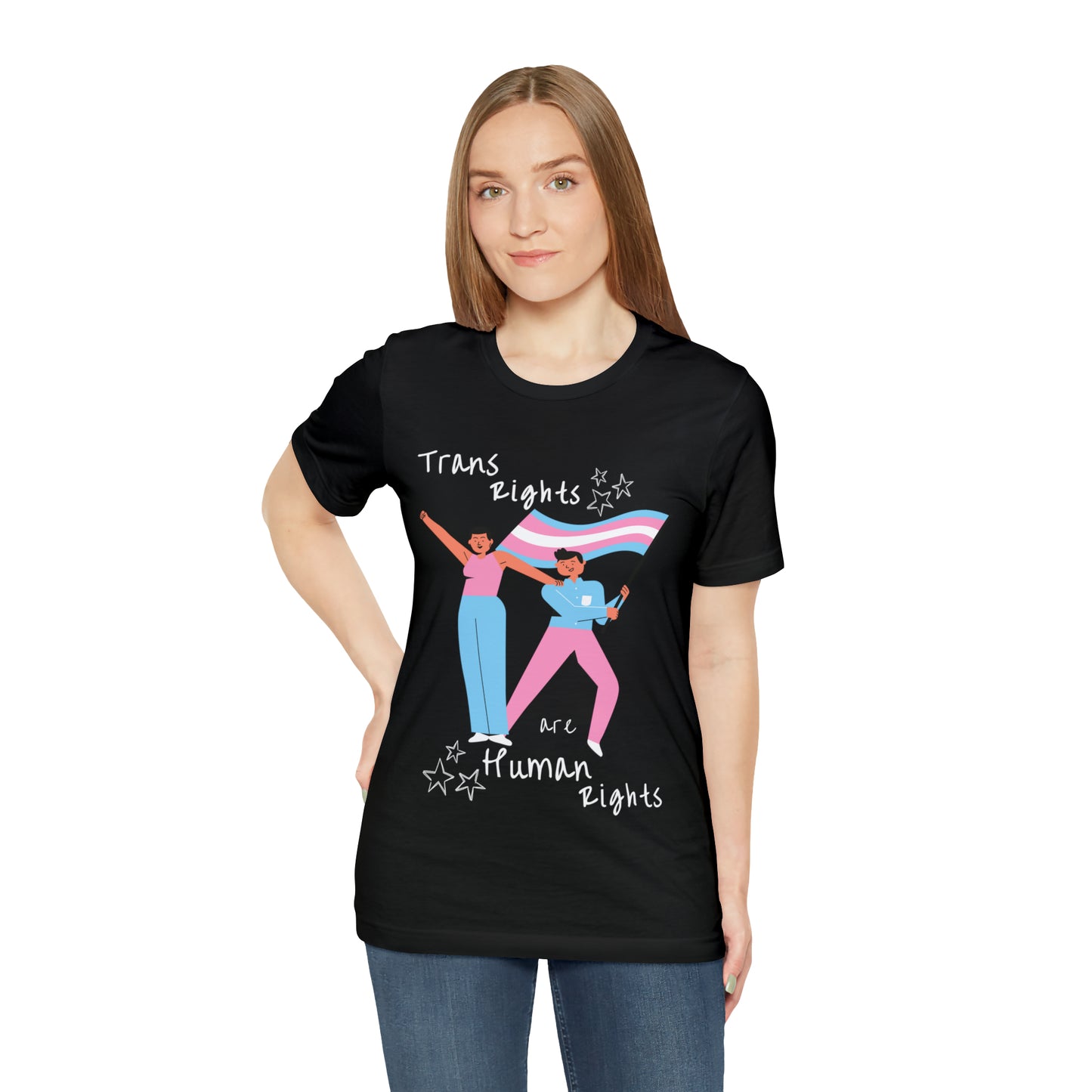 Trans Rights are Human Rights Comfy Activism Black Tee (Free Shipping!)