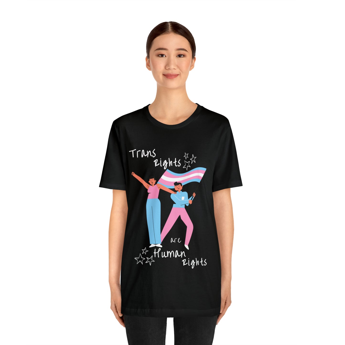 Trans Rights are Human Rights Comfy Activism Black Tee (Free Shipping!)