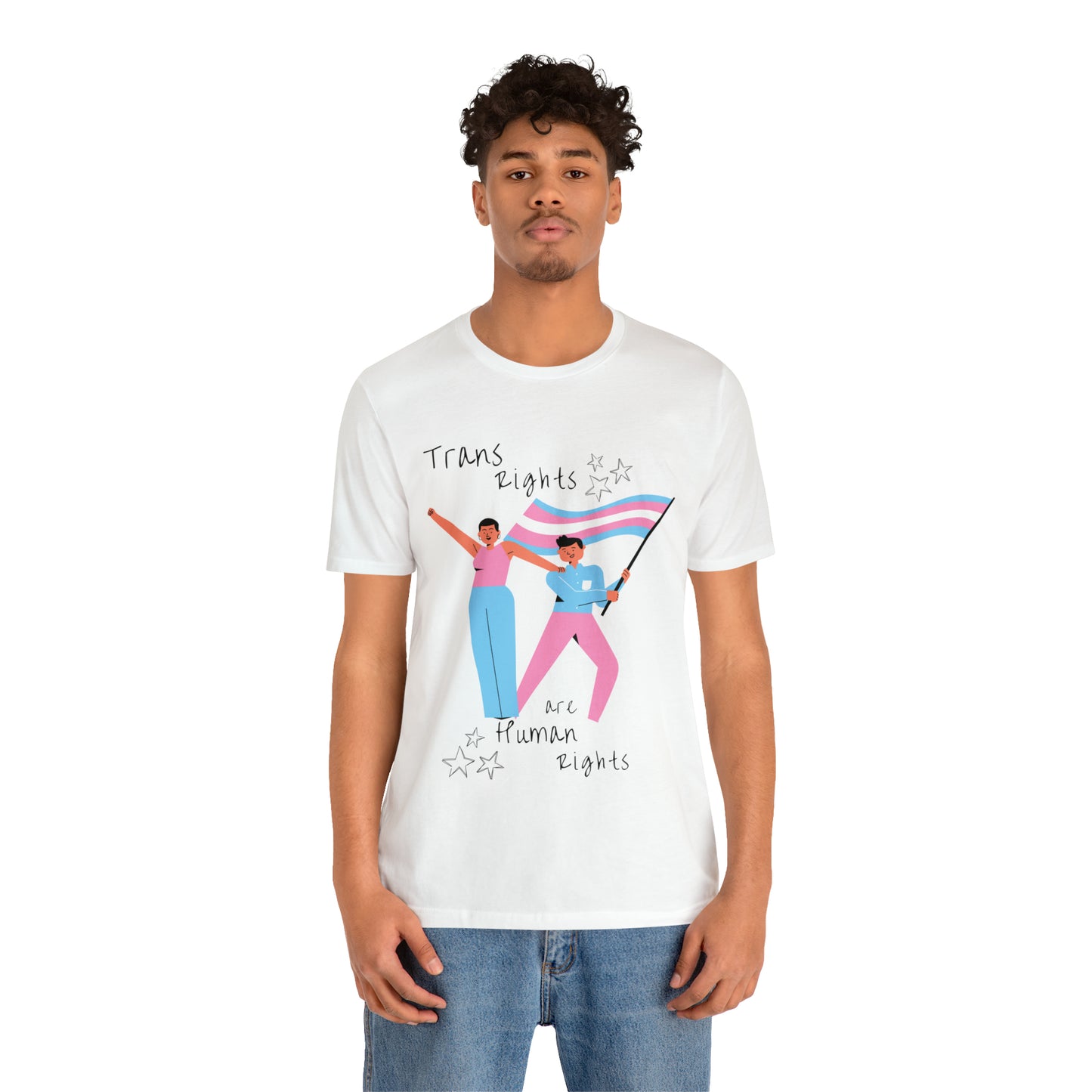 Trans Rights are Human Rights Comfy Activism White Tee (Free Shipping!)