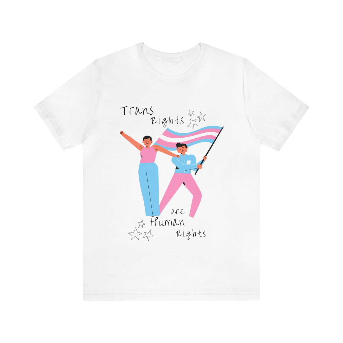 Trans Rights are Human Rights Comfy Activism White Tee (Free Shipping!)