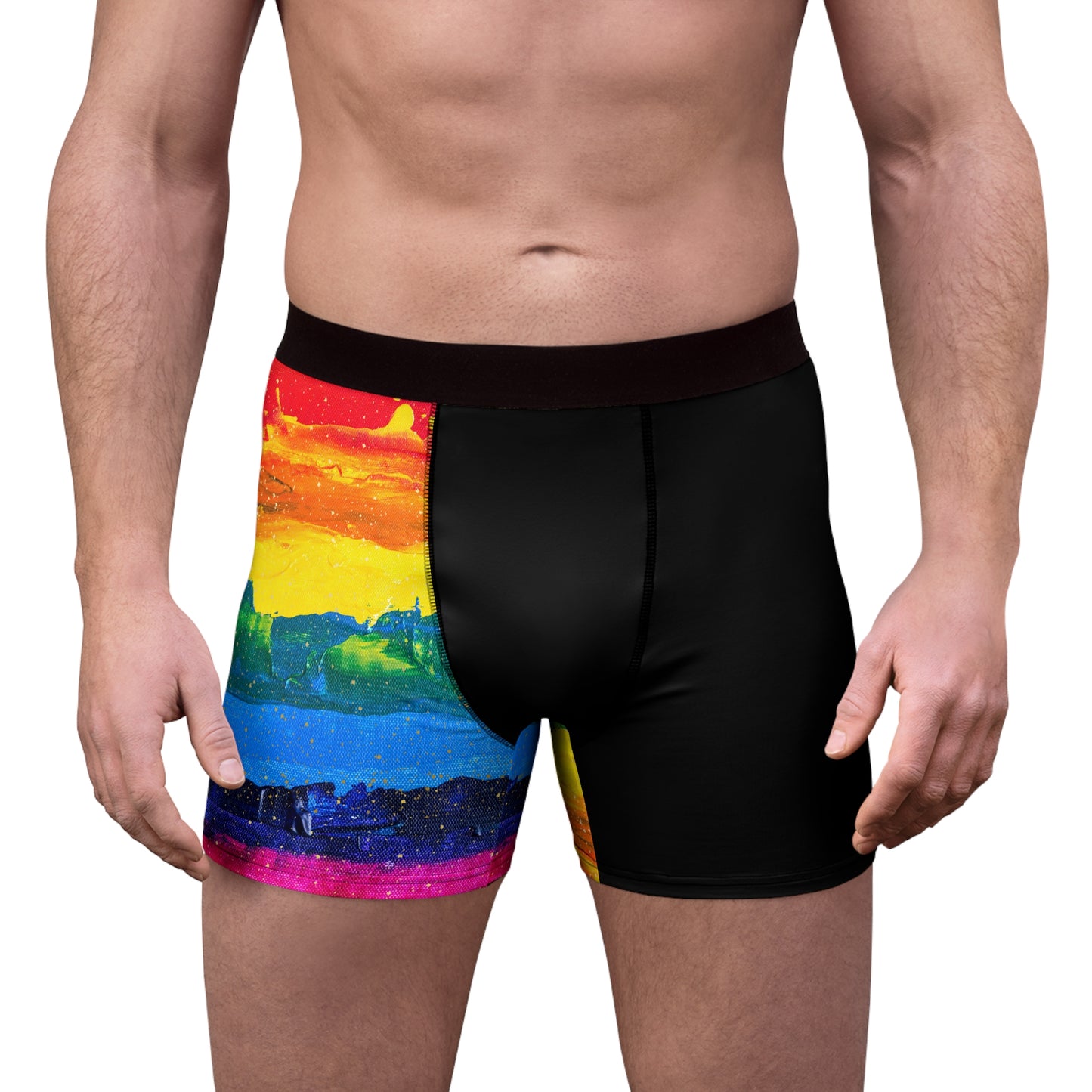 Rainbow-Paint Print Boxer Briefs (Free Shipping)