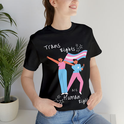 Trans Rights are Human Rights Comfy Activism Black Tee (Free Shipping!)