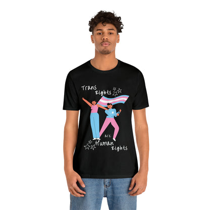 Trans Rights are Human Rights Comfy Activism Black Tee (Free Shipping!)